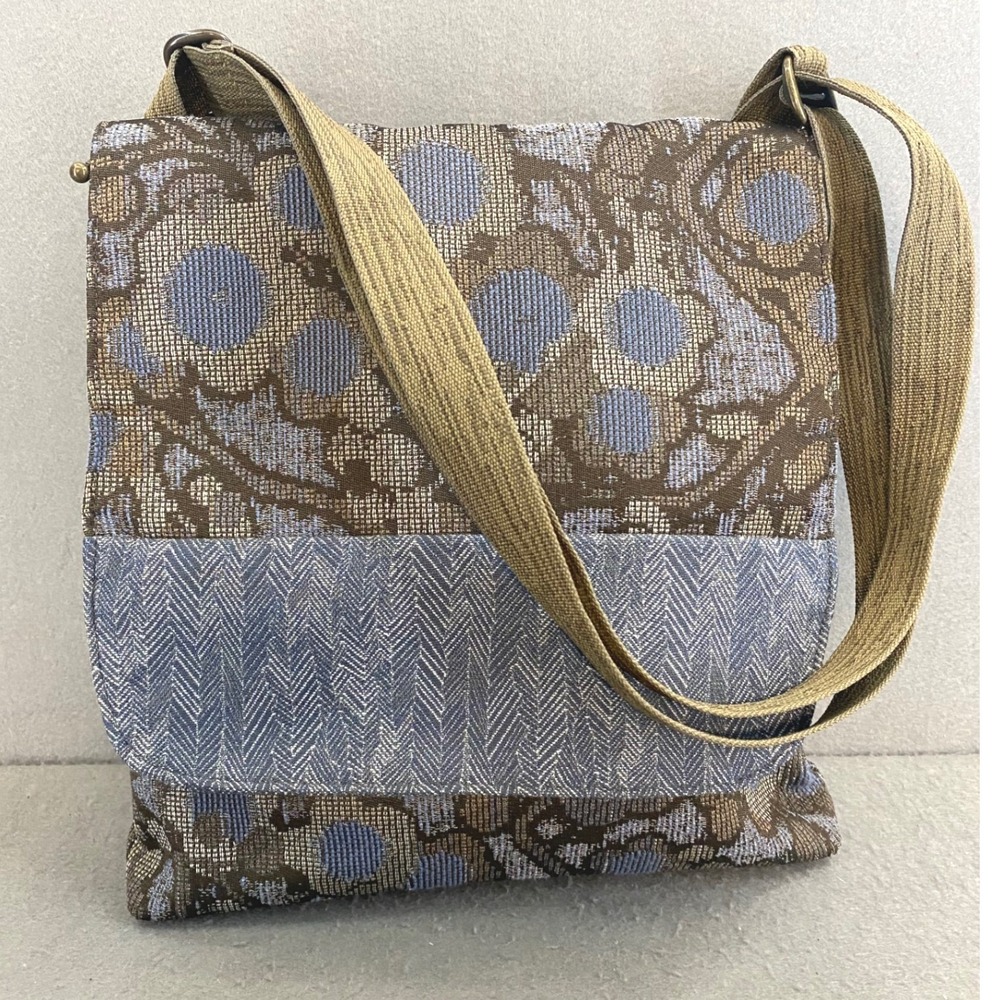 Maruca Design Blue Jacquard Tapestry Crossbody Bag Handmade Boulder CO Festival